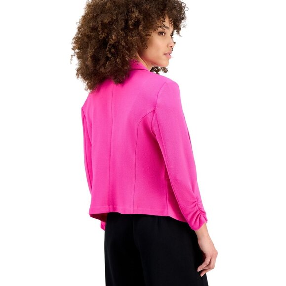 Bar III Womens Petite 3/4-Sleeve Shawl-Collar Blazer Jacket Pink Size PS - Picture 2 of 2